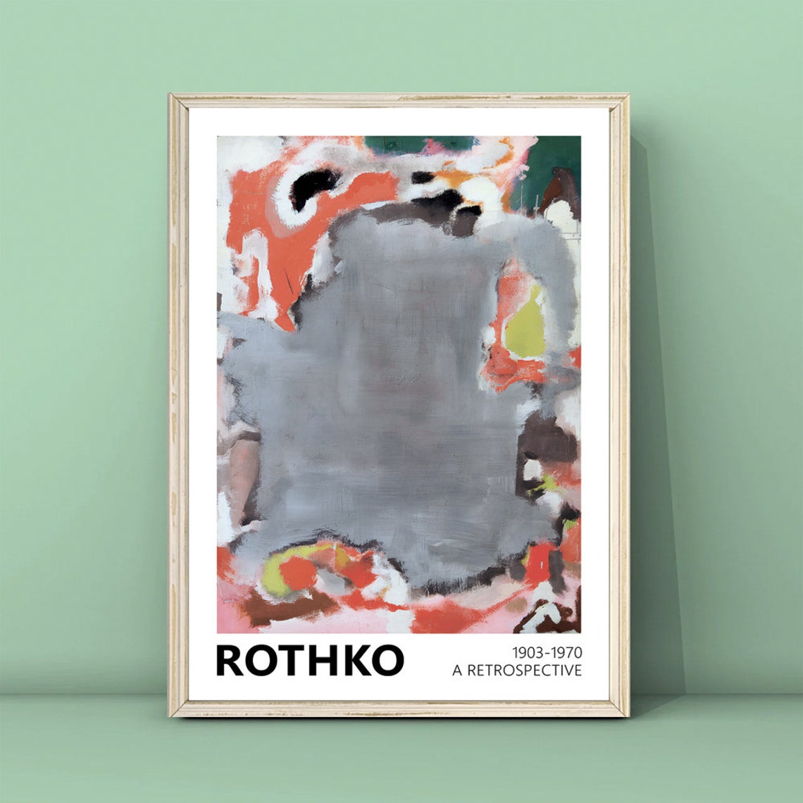 Mark Rothko Gray Orange Black Abstract Expressionist Art Poster