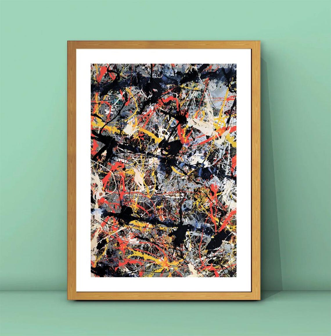 Jackson Pollock Drip Painting Colorful Abstract Expressionist Poster