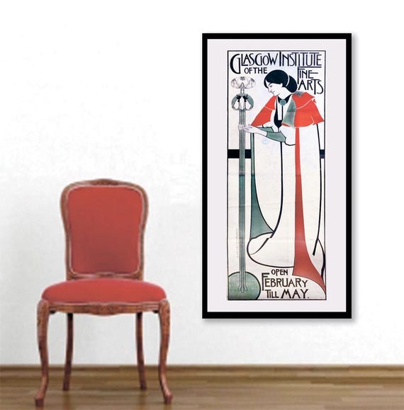 Charles Rennie Mackintosh Glasgow Institute Fine Arts Art Poster