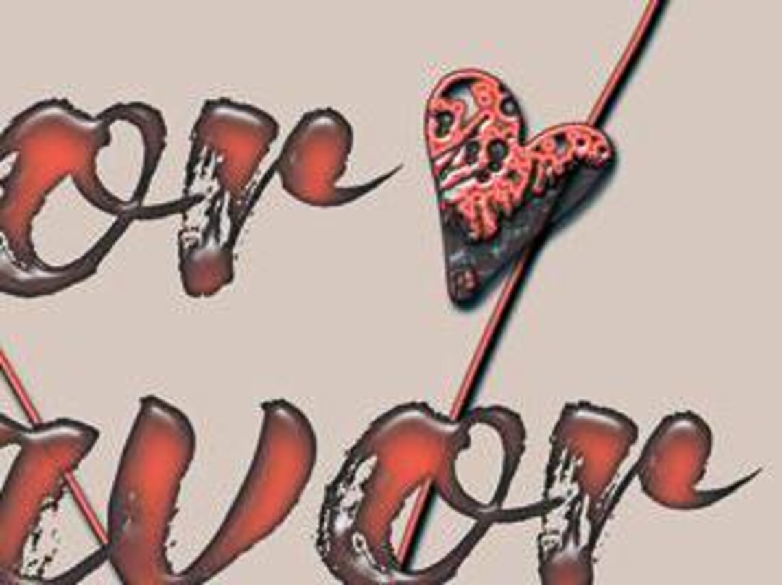 More Amor Por Favor Red Maximalist Typography Heart Kiss Poster - Image 3