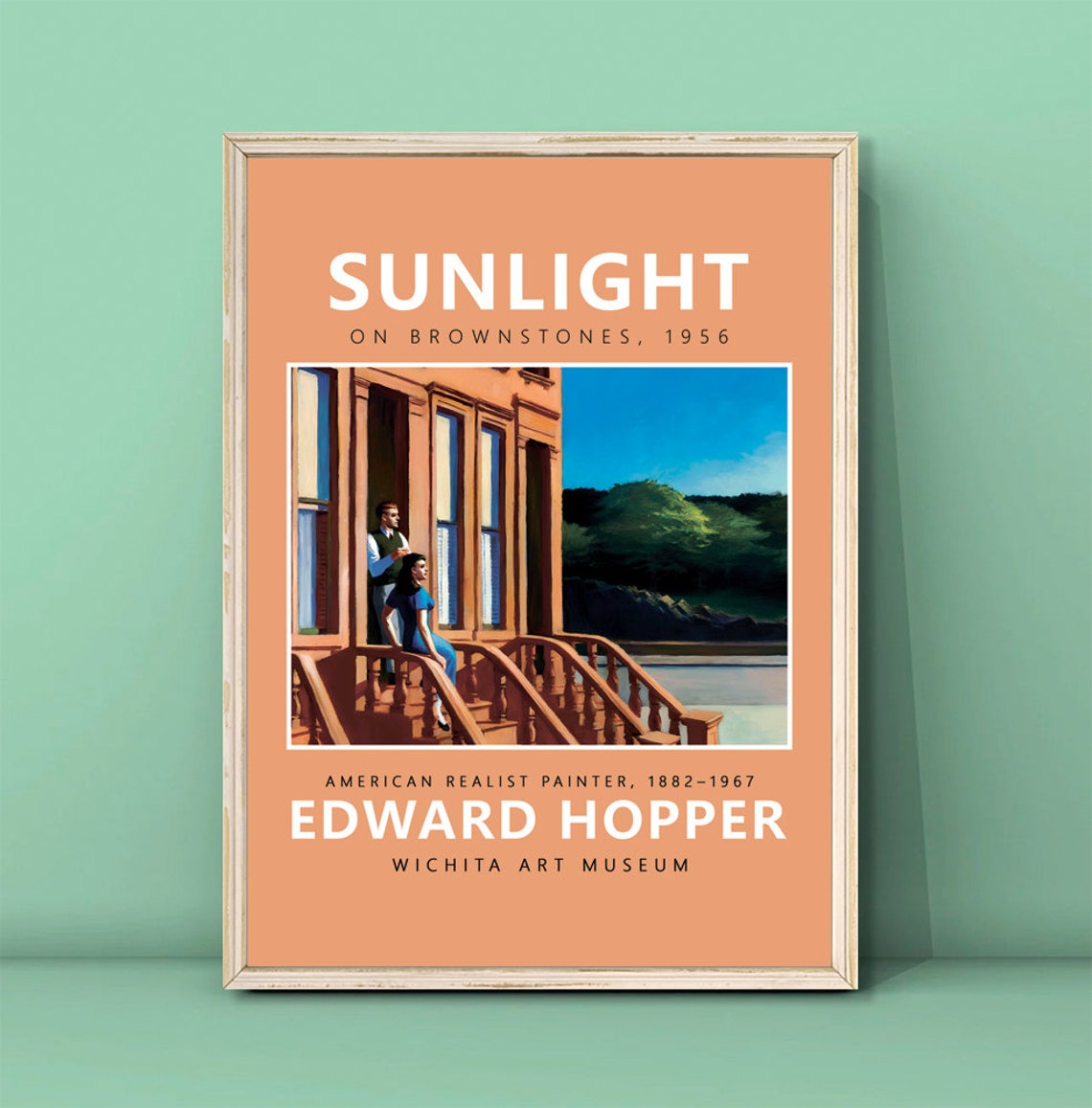 Edward Hopper Sunlight on Brownstones 1956 Urban Stoop Poster - Image 3
