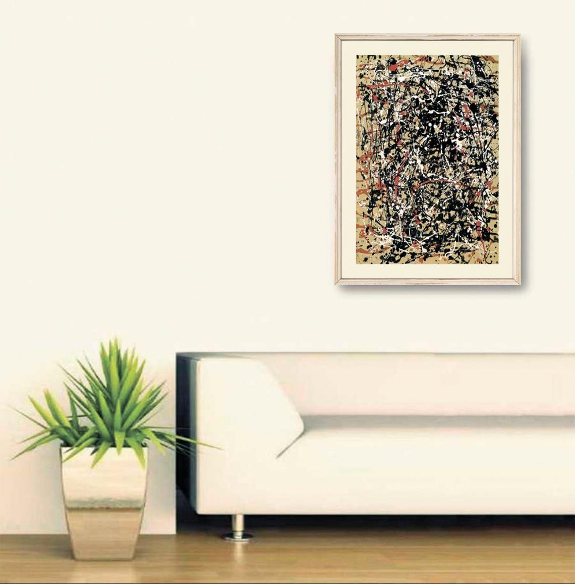Jackson Pollock Black White Red Drip Painting Abstract Art Poster - Image 2