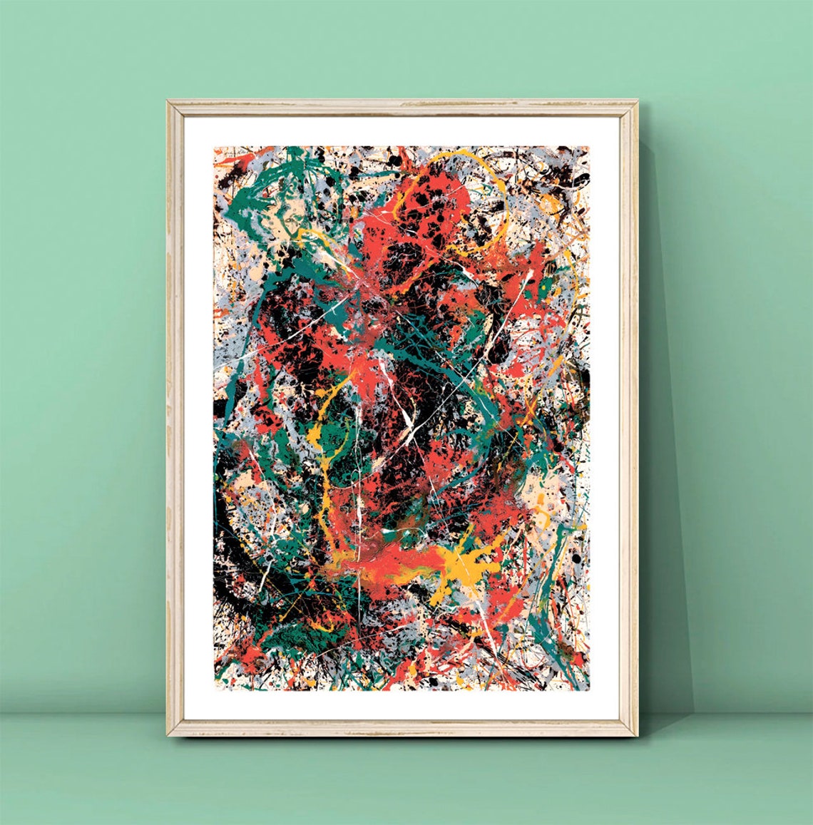 Jackson Pollock Colorful Drip Painting Abstract Artwork Poster