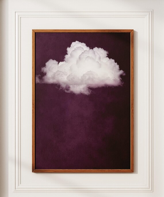 Cloud Wall Art Purple Wall Art Abstract Art Print Minimalist Wall Art Indigo Art Maximalist Decor Sky Wall Art Night Sky Print Gift