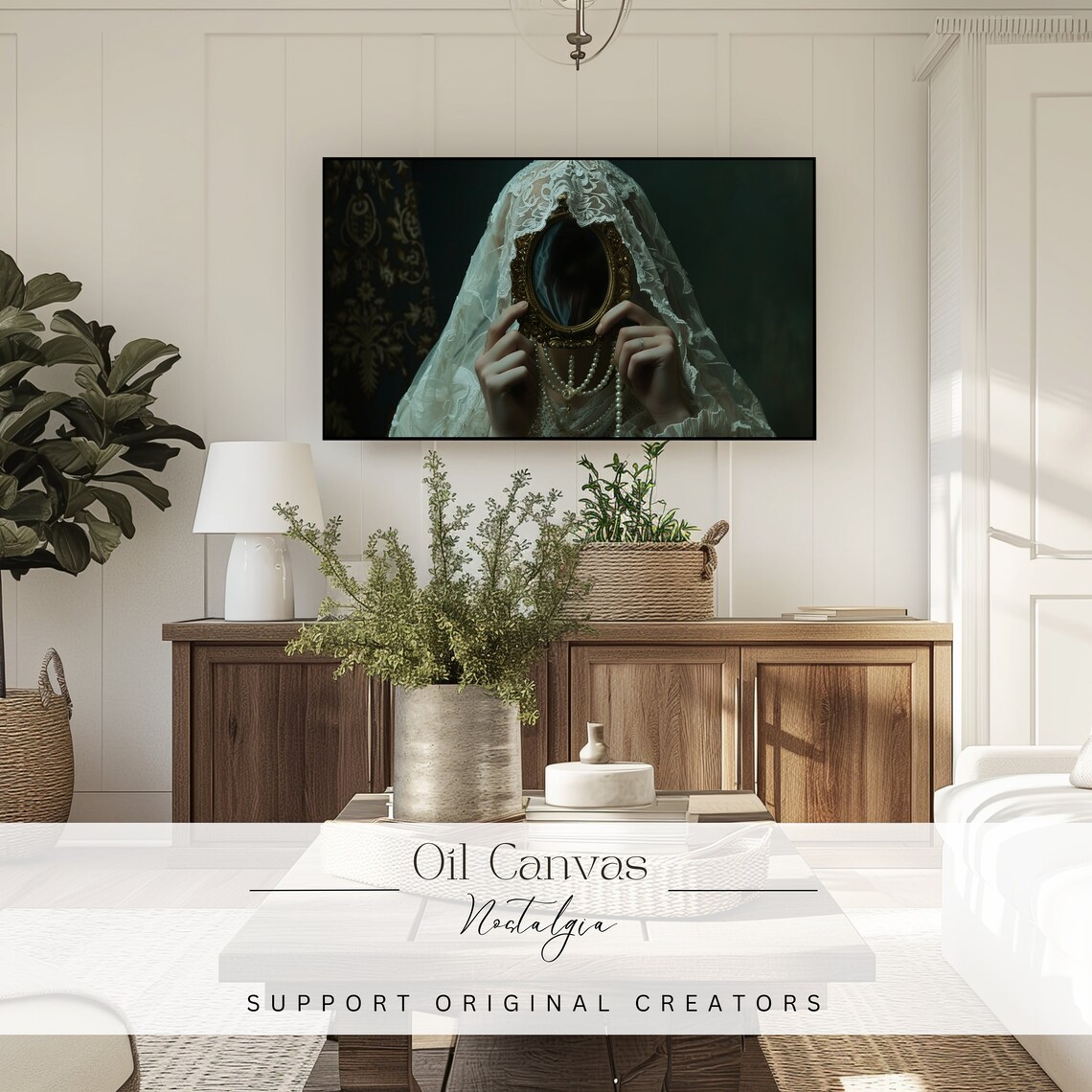 Mirror Victorian Witchy Decor Frame Tv Art Dark Gothic Oil Painting Instant Dark Academia Goth - Image 3