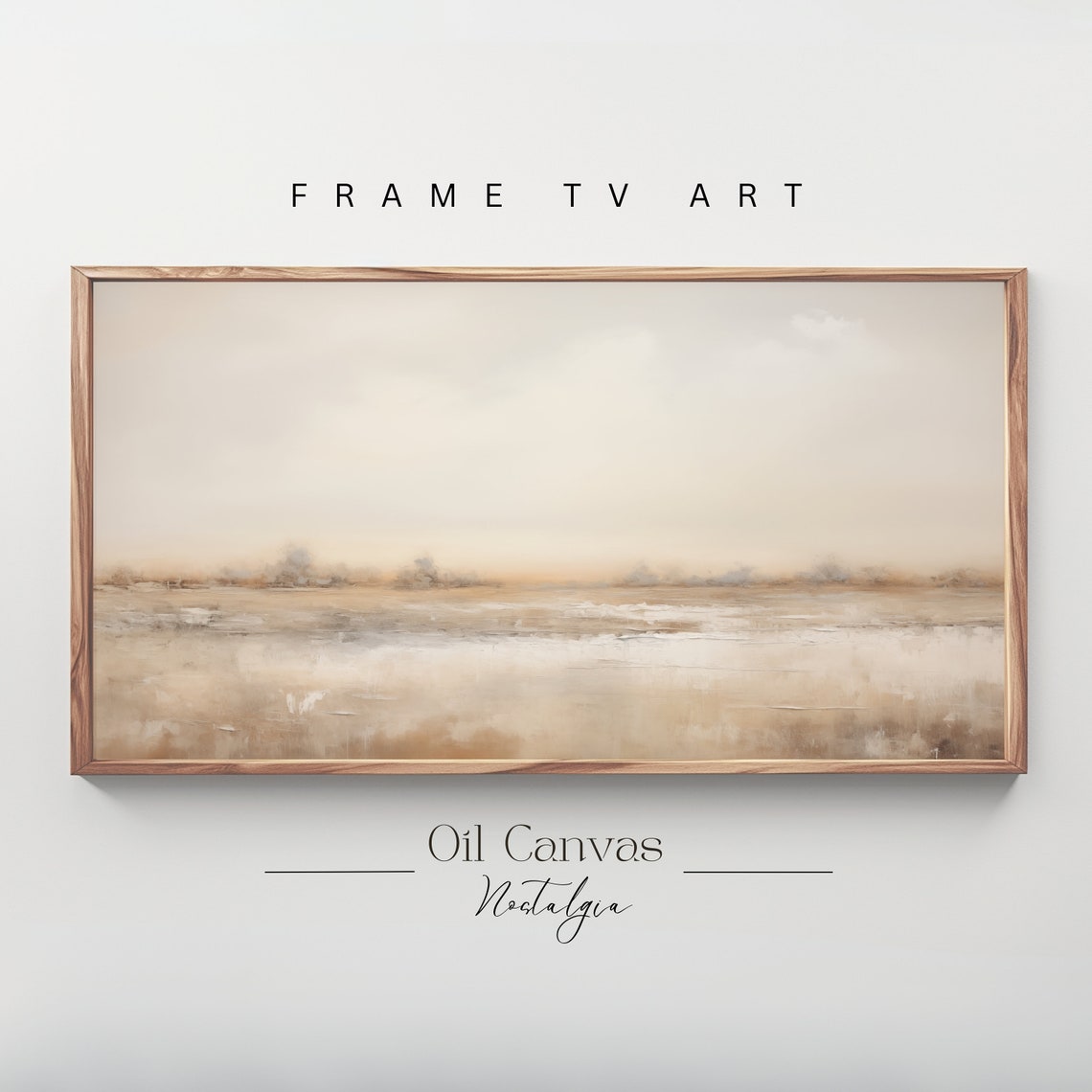 Frame Tv Art Moody Abstract Oil Painting Minimalist Earth Tone Decor Rustic Wall Art
