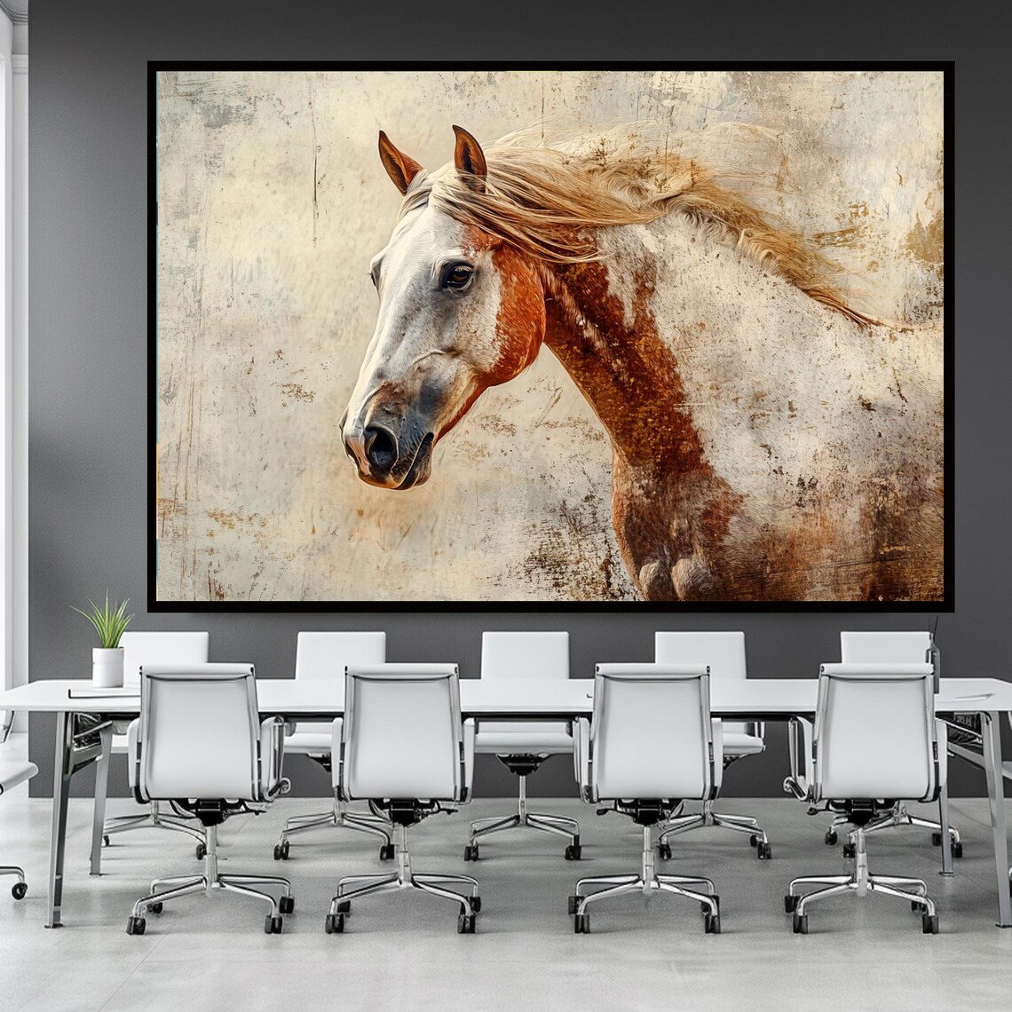 Vintage Rustic Horse Portrait Profile Equestrian Country Poster - Image 2