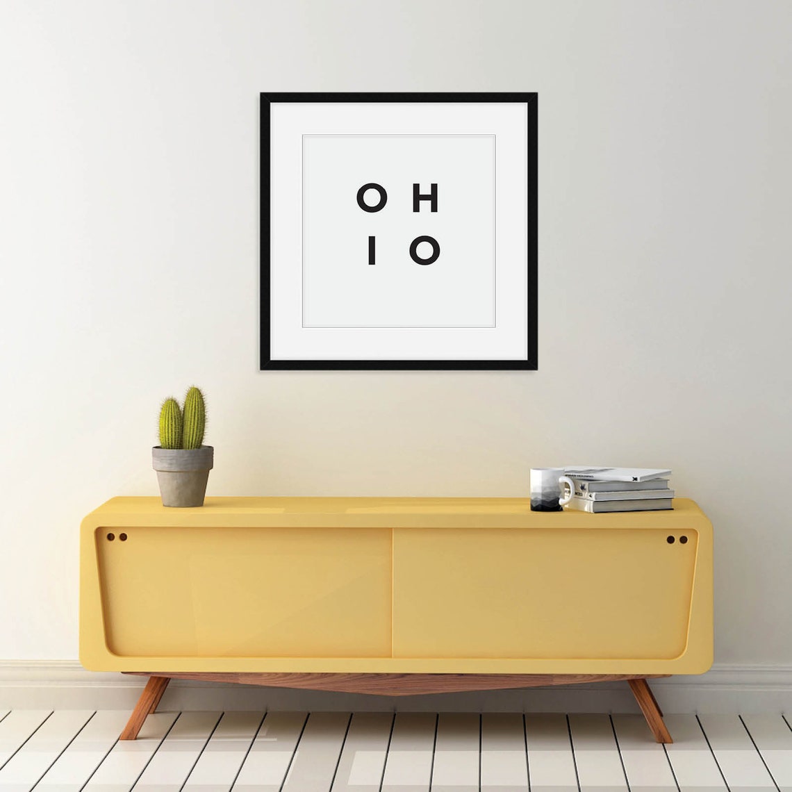 Ohio Minimalist Black White State Decor Digital Print Instant File - Image 3