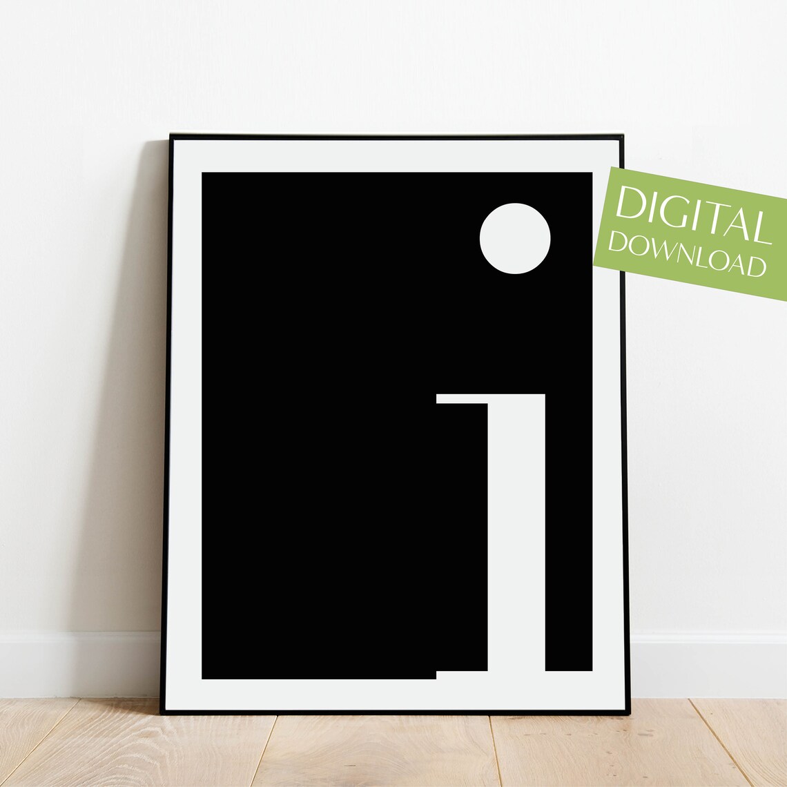Lowercase I Letter Black White Bold Serif Typography Art Poster