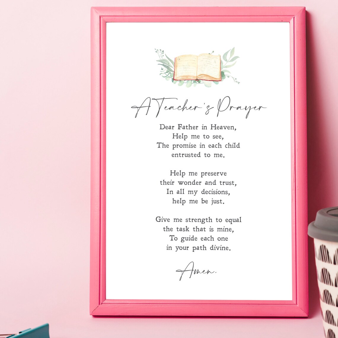A Teacher's Prayer Christian Catholic Wall Art Print - Image 2