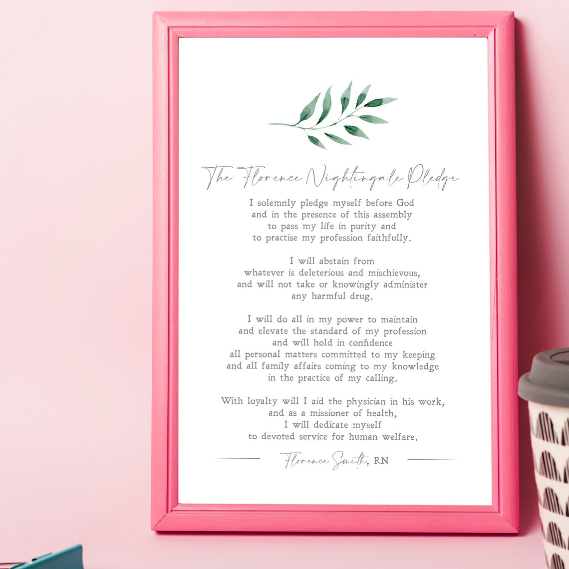 Personalized Florence Nightingale Pledge Nurse Art Print - Image 3