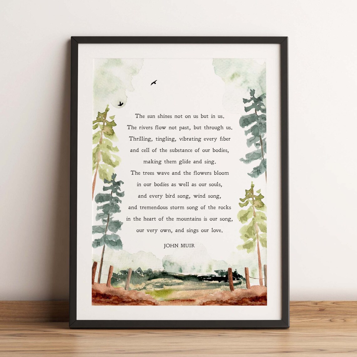 John Muir Minimalist Quote Art Print, Mountains
