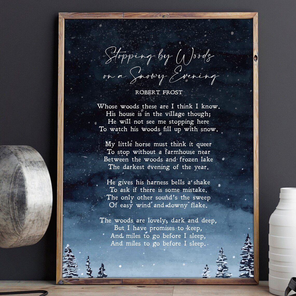 Stopping By Woods On A Snowy Evening Art Print - Image 2