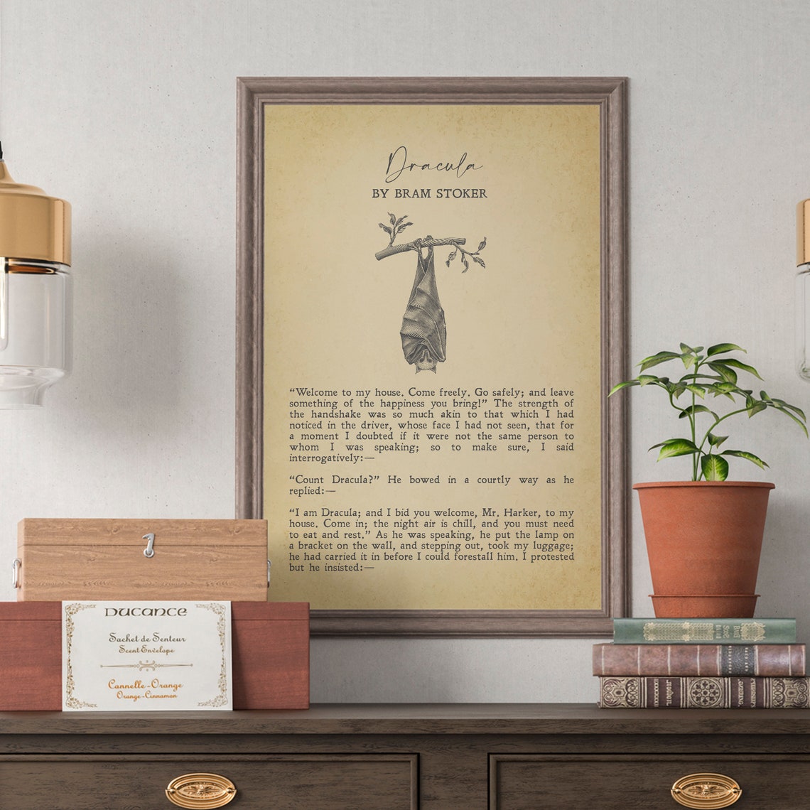 Dracula Bram Stoker Bat Quote Gothic Vintage Literary Book Poster - Image 2
