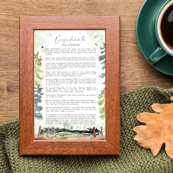 Desiderata by Max Ehrmann, Watercolor Art Print