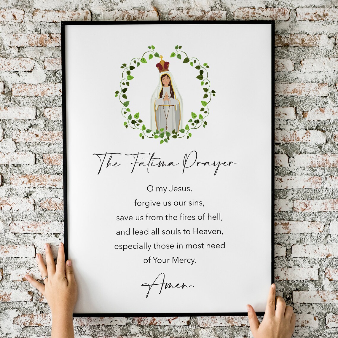 Fatima Prayer Virgin Mary Religious Art Print