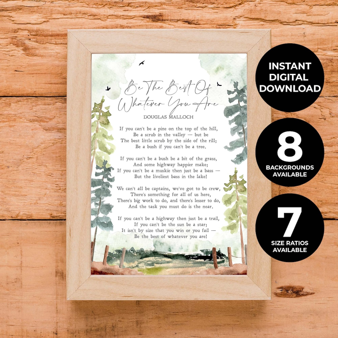 Douglas Malloch Be The Best Of Whatever You Are Watercolor Poem Print