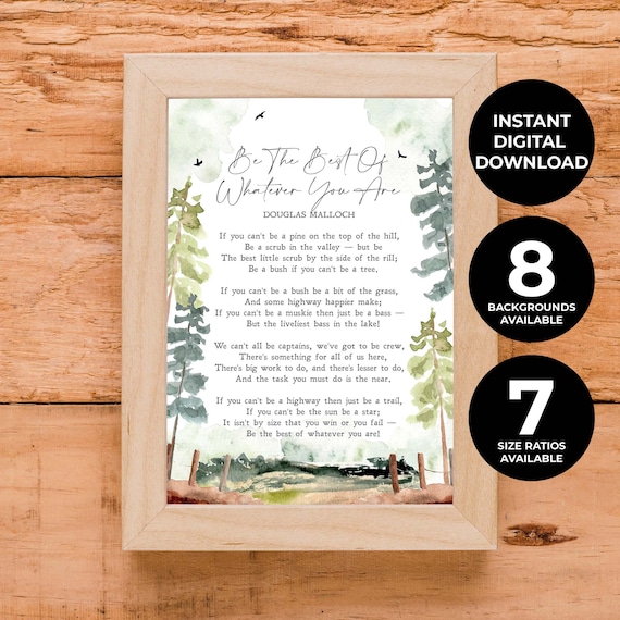 Douglas Malloch Be The Best Of Whatever You Are Watercolor Poem Print