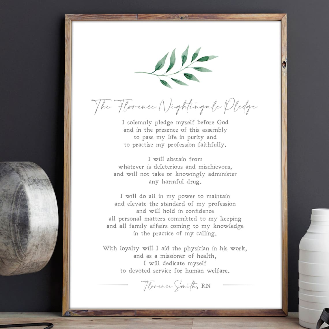 Personalized Florence Nightingale Pledge Nurse Art Print