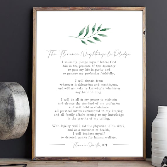Personalized Florence Nightingale Pledge Nurse Art Print