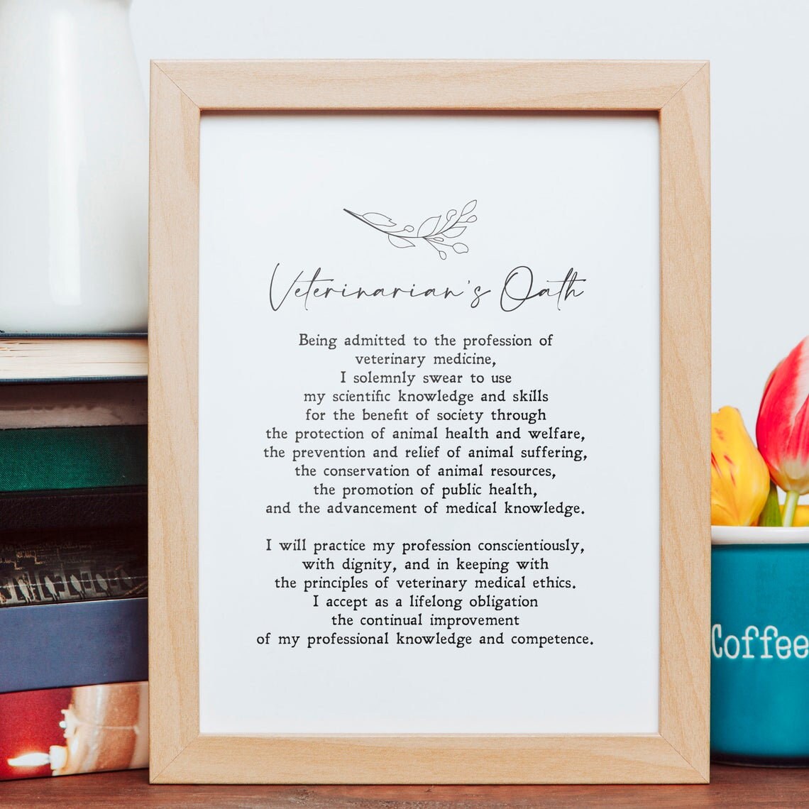 Veterinarian's Oath Minimalist Motivation Art Print