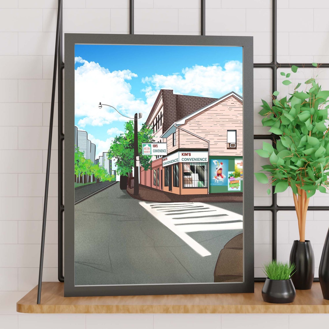 Kims Convenience Toronto Street Corner Store Illustration Poster