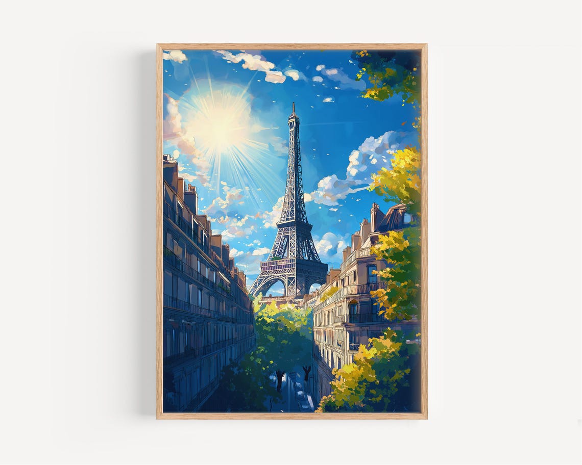Paris Watercolor Painting Wall Art France Travel Print French Poster Decor Birthdaywedding Present Christmas