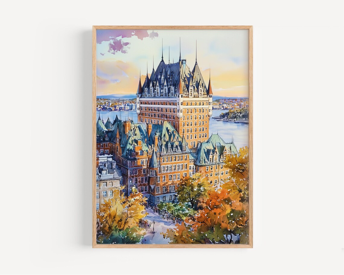 Canada Watercolor Art Print, Travel Decor Illustration