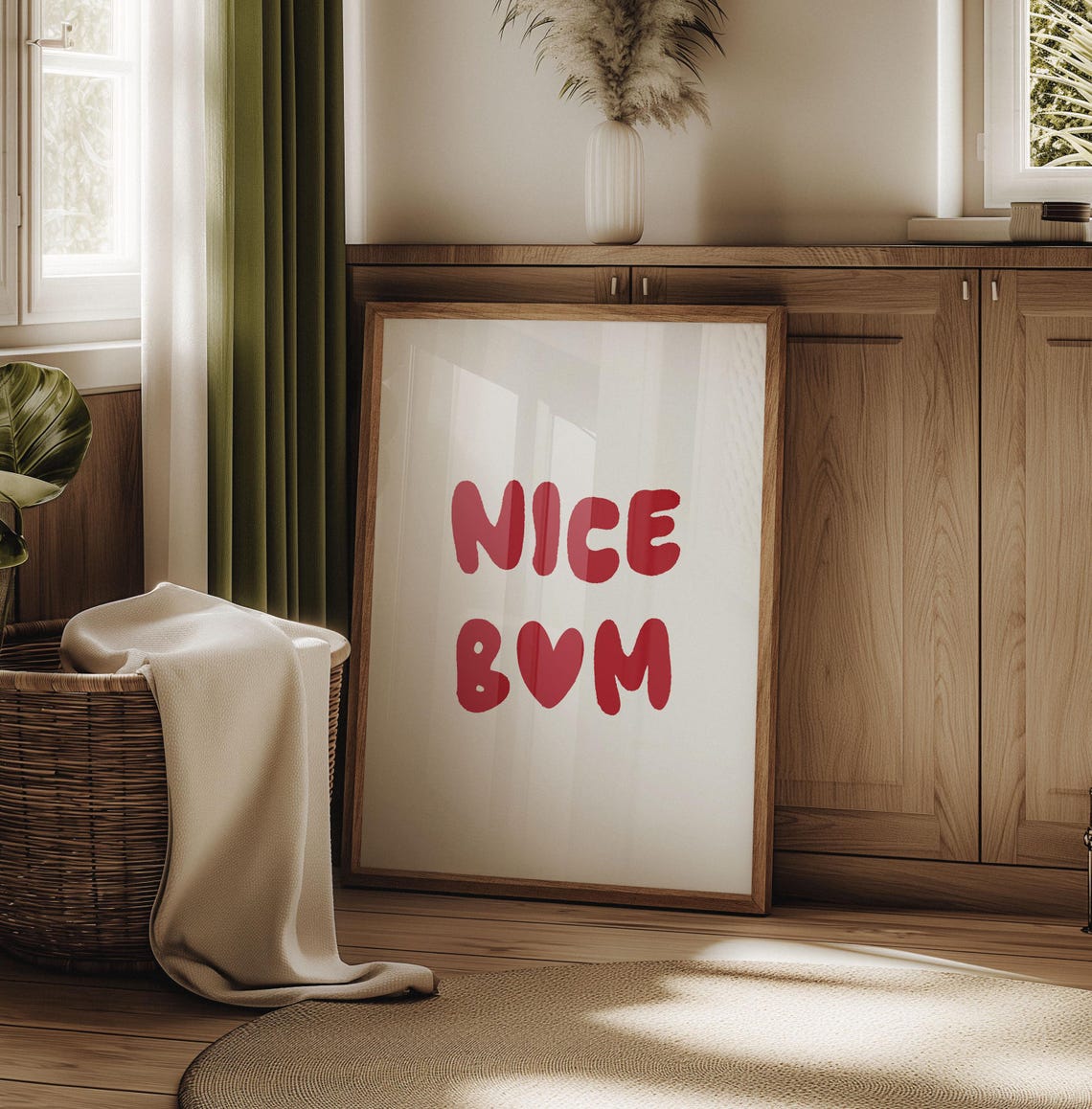 Nice Bum Art Print Funny Bathroom Art Retro Bathroom Wall Art Wall Art Playful Signs Toilet Wall Art Gifts For Best Friend Girl