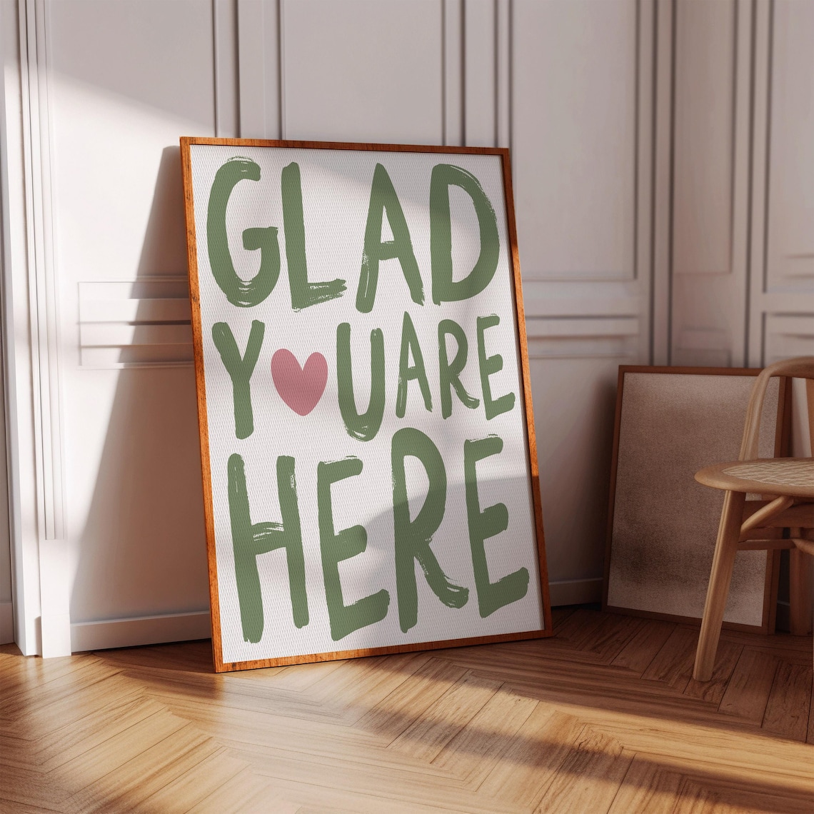 Glad You're Here Cute Apartment Decor Art Print