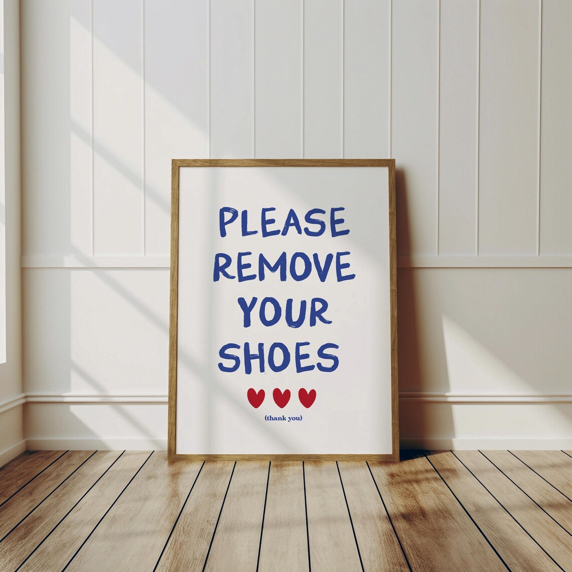 Please Remove Your Shoes Sign, Minimal Retro Art Print - Image 3