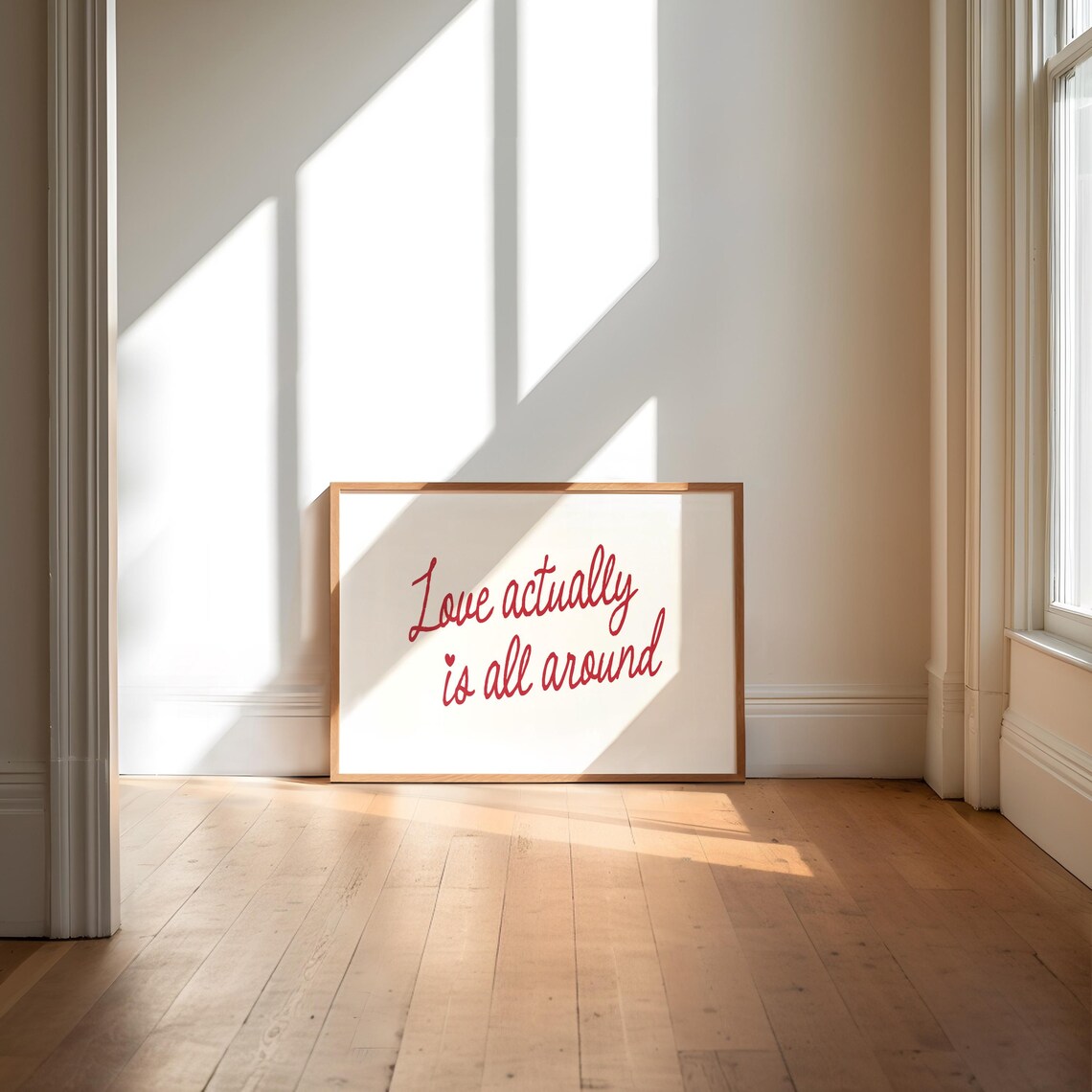 Love Actually Is All Around Typography Art Print - Image 2