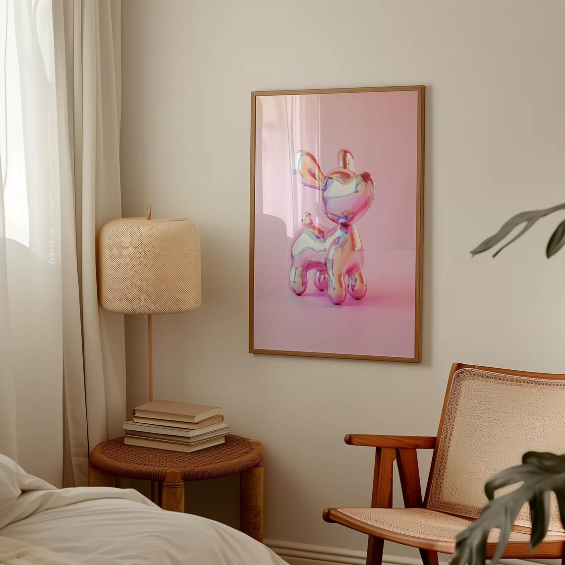 Pink Balloon Dog Preppy Y2K Bedroom Art Print - Image 3