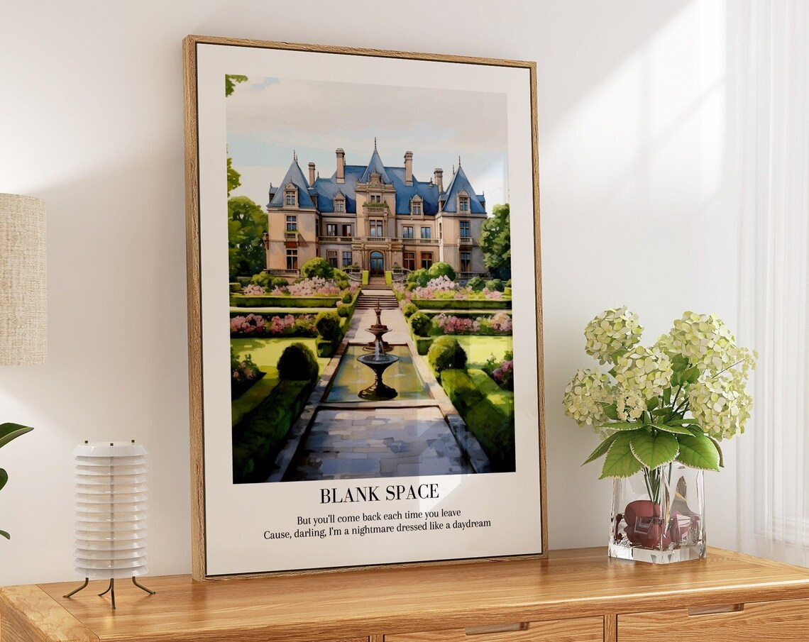 Taylor Swift Blank Space Lyric French Chateau Garden Art Poster