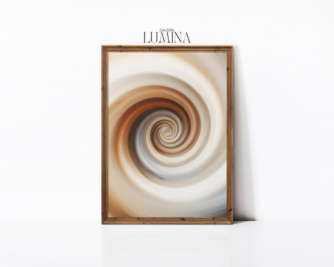 Neutral Spiral Movement Abstract Painting Minimalist Beige And Gray Artwork Modern Wall Art Art Frame Tv Art 839 - Image 2