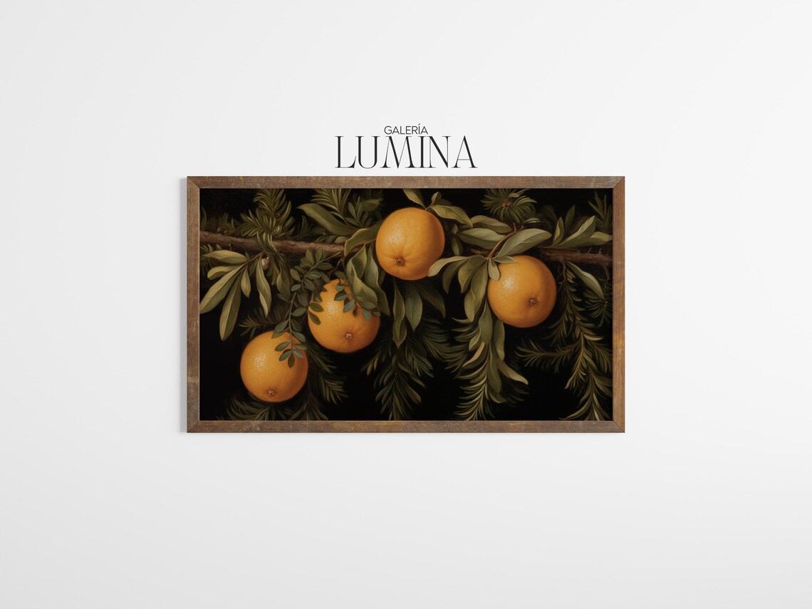 Vintage Orange Garland Christmas Botanical Art Print - Image 3