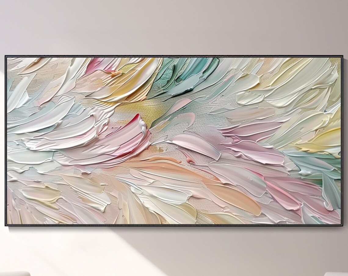 Modern Abstract Feather Brushstroke Art Print, Contemporary