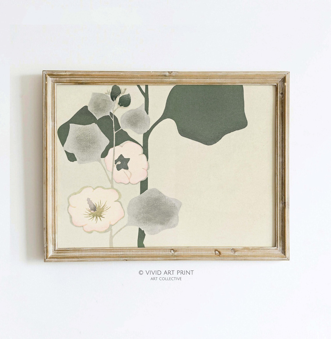 Vintage Minimalist Floral Wall Art, Art Nouveau