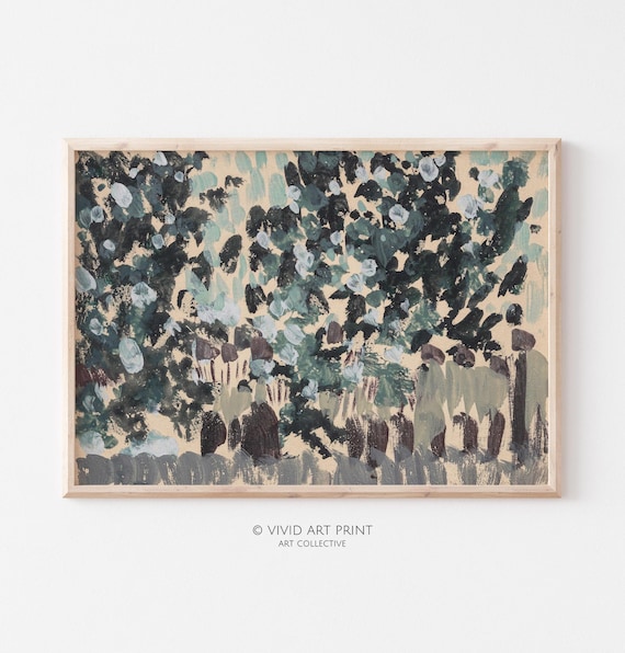 Vintage Botanical Foliage Abstract Modern Art Print