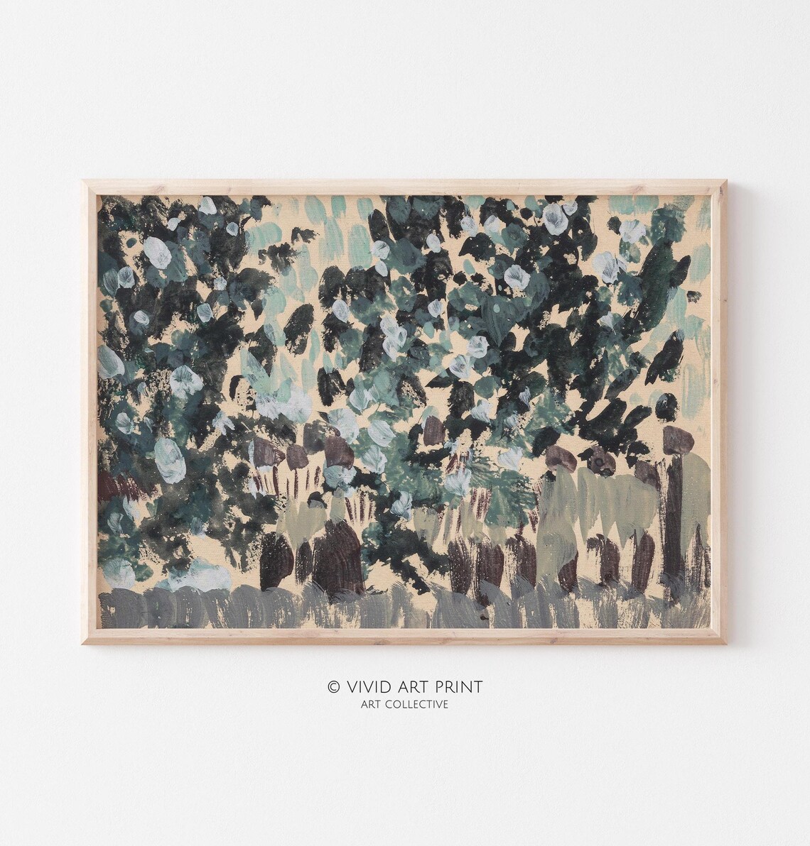 Vintage Botanical Foliage Abstract Modern Art Print