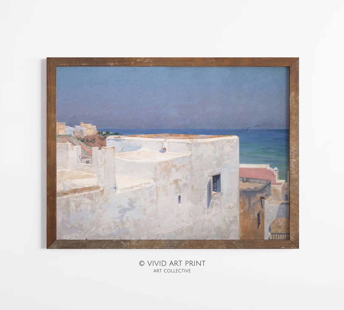 Vintage Mediterranean Terraces Of Tangier Art Print