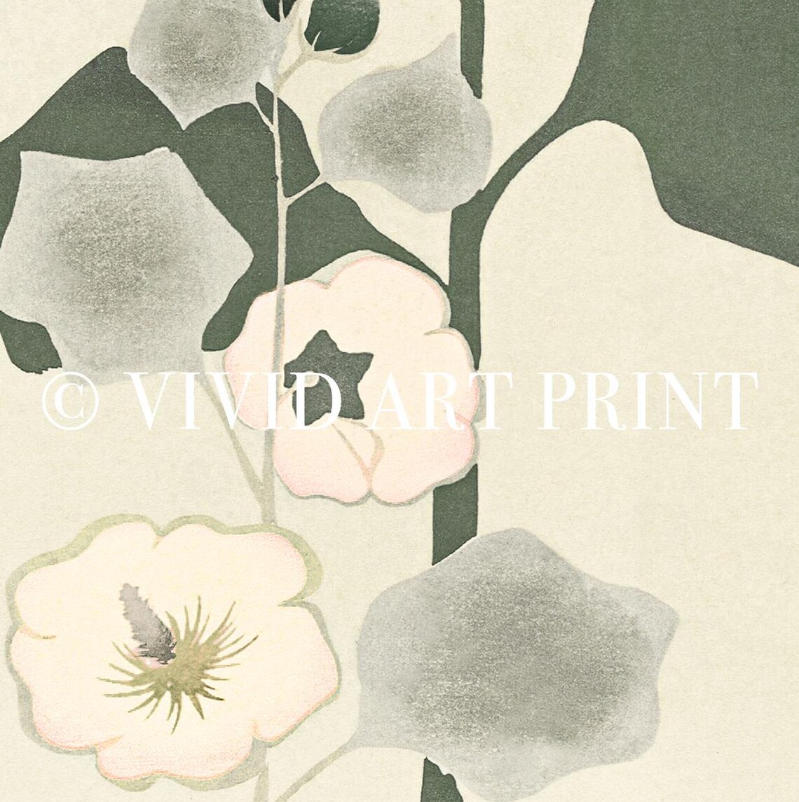 Vintage Minimalist Floral Wall Art, Art Nouveau - Image 4