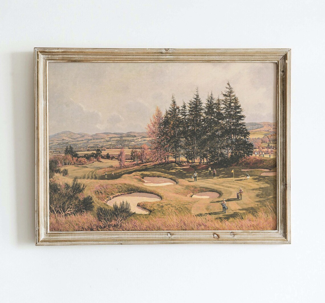 Antique Fairway Landscape, Vintage Golf Art - Image 2