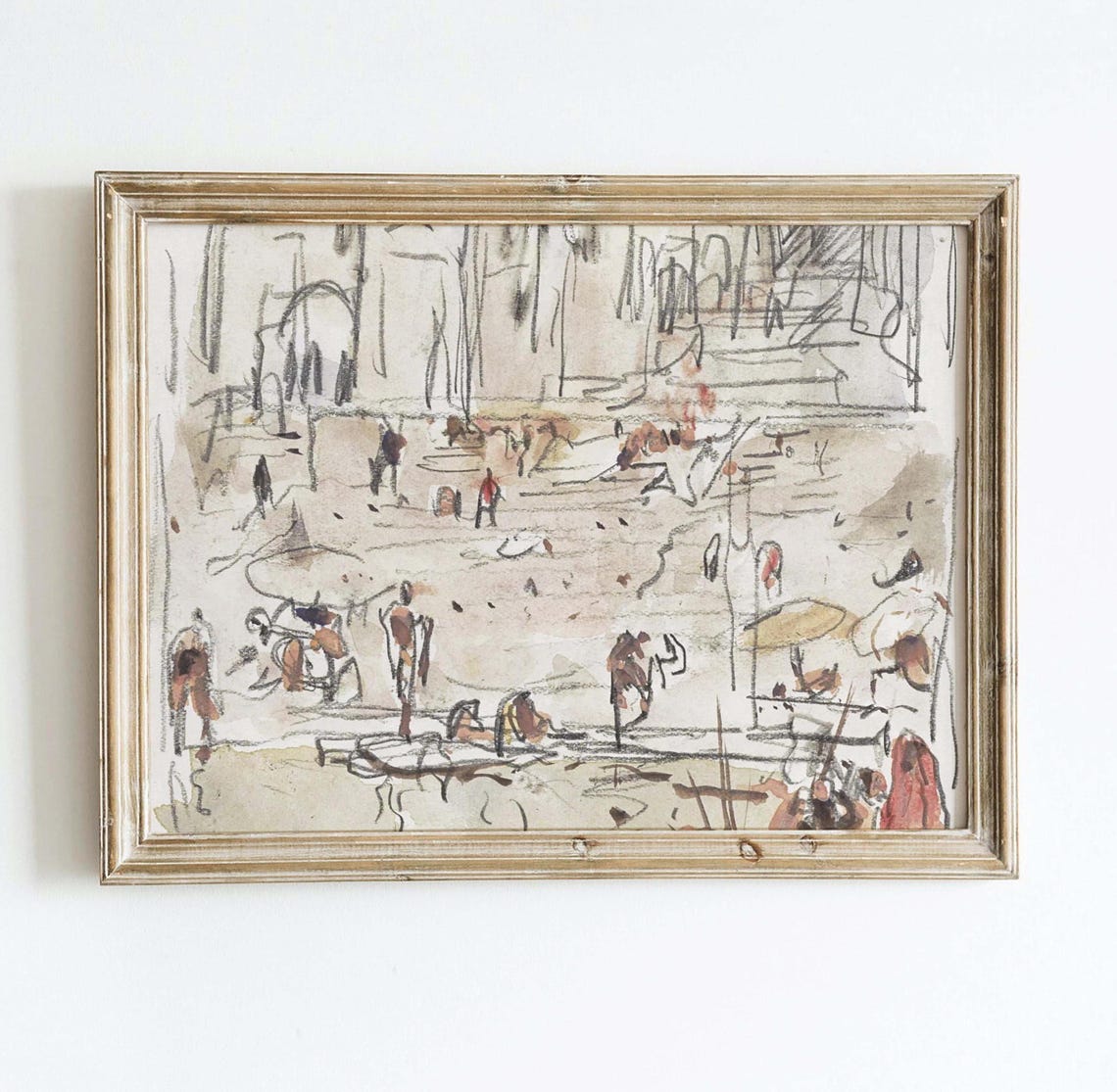 Minimalist Abstract Art Print, Vintage Neutral Nursery - Image 2