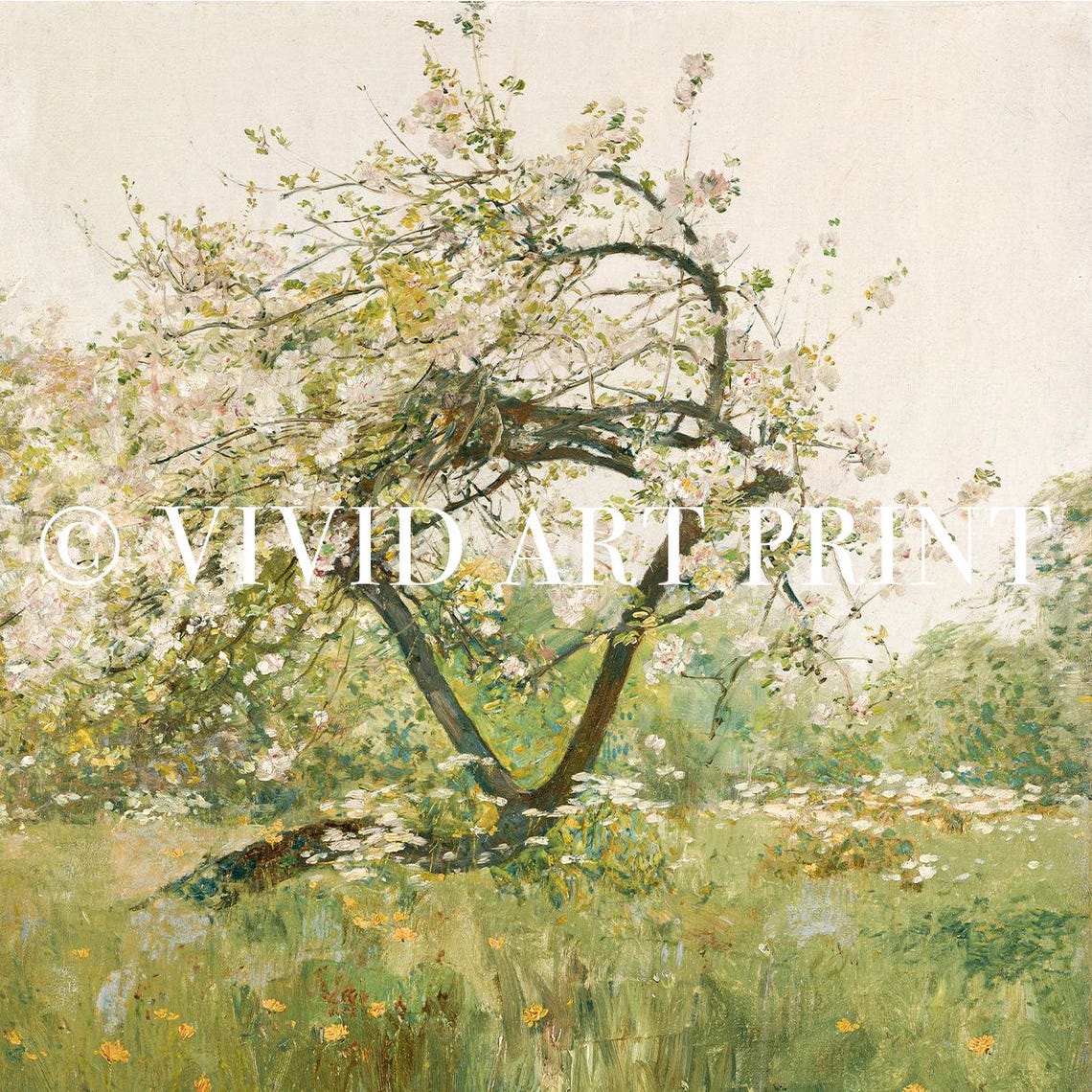 Vintage Orchard Tree Wall Art Impressionist Peach Blossoms Spring Garden Home Decor Vivid Art Print Ch 109 - Image 4