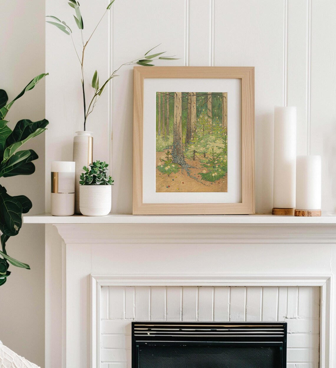 Festive Christmas Pines, Vintage Holiday Farmhouse - Image 2