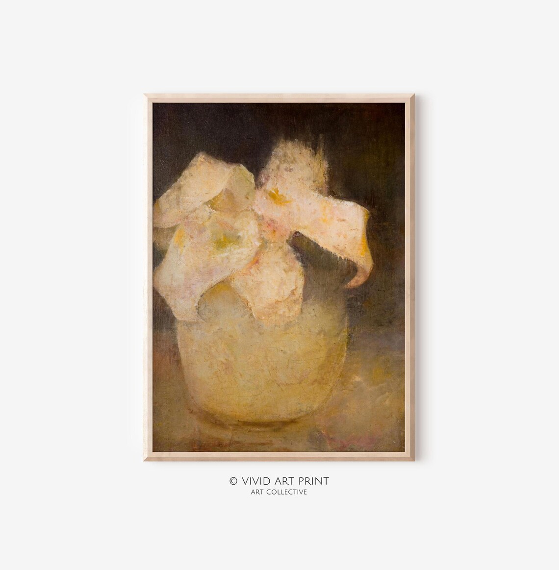 Muted Floral Vintage Botanical Abstract, Cottagecore