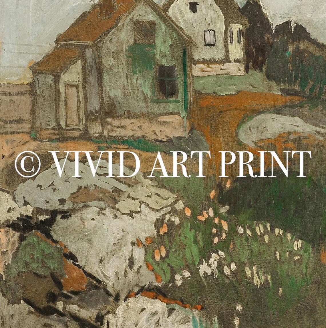 Rural Landscape, Cottage Core Vintage Rustic Art Print - Image 4