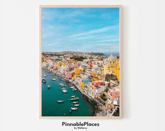 Naples Italy Poster Colorful Cityscape Art Print File