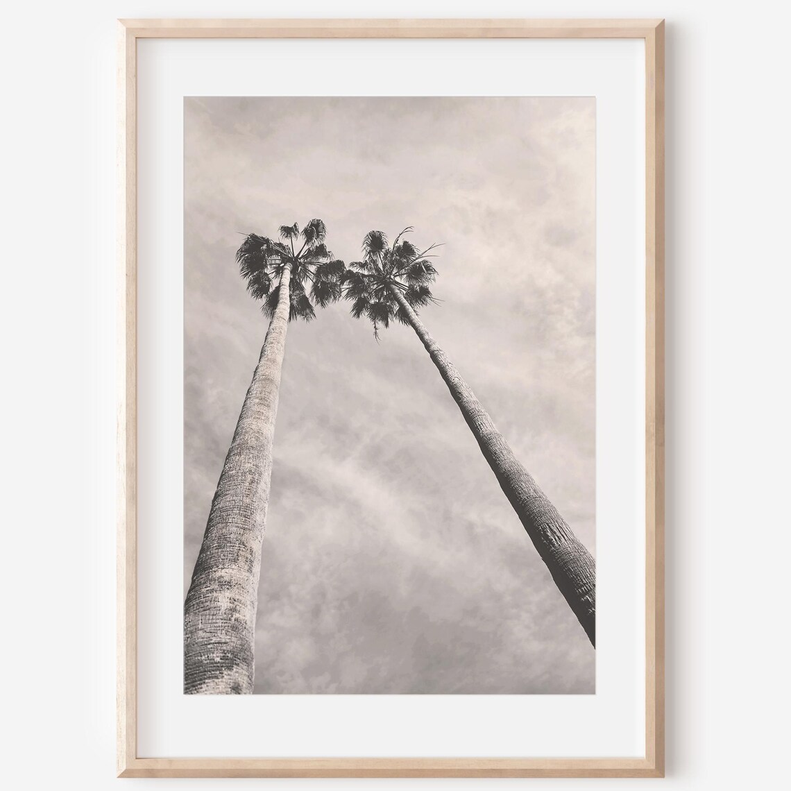 Black And White Palm Tree Art Print, Coastal Beach